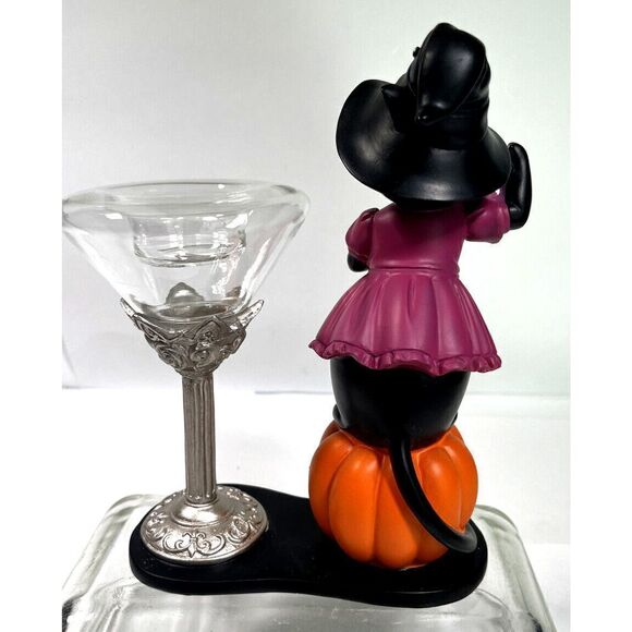 Yankee Candle Halloween Black Cat Bartender Witch Tea Light Holder *Sophia* - Picture 7 of 10